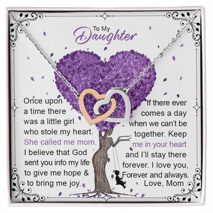 To My Daughter Interlocking Hearts Necklace