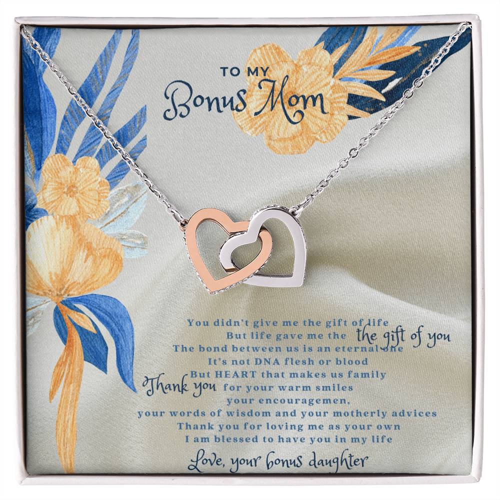 To Bonus Mom Interlock Heart Necklace Interlocking Hearts Necklace