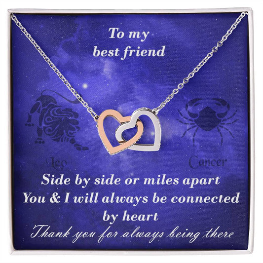 Leo To Cancer Best Friend Interlocked Hearts Necklace Interlocking Hearts Necklace