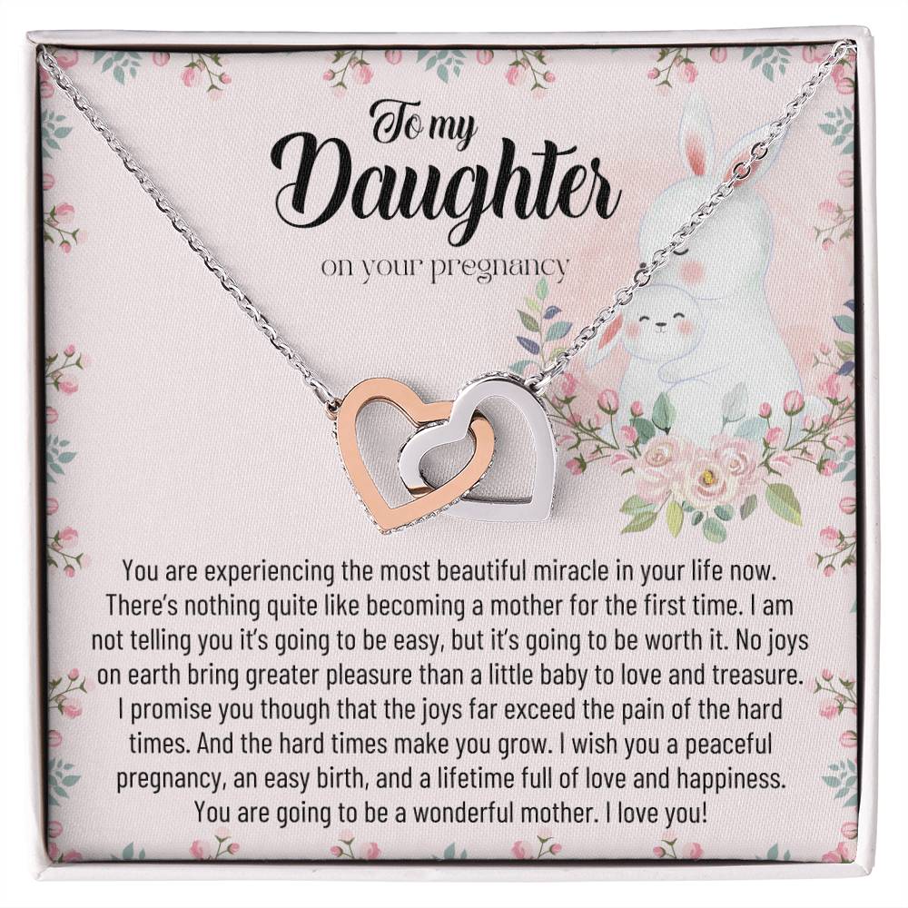 Pregnancy Gift For Daughter Baby Shower Gift Mom To Be Gift Expecting Mom Gift Pregnant Daughter Gift From Mom First Time Mother To Be Interlocking Hearts Necklace