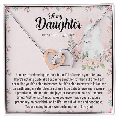 Pregnancy Gift For Daughter Baby Shower Gift Mom To Be Gift Expecting Mom Gift Pregnant Daughter Gift From Mom First Time Mother To Be Interlocking Hearts Necklace