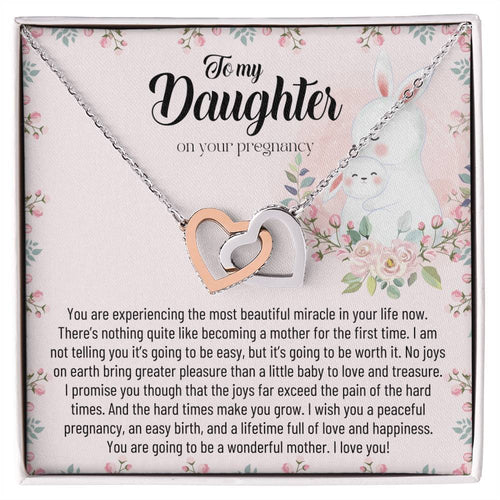 Pregnancy Gift For Daughter Baby Shower Gift Mom To Be Gift Expecting Mom Gift Pregnant Daughter Gift From Mom First Time Mother To Be Interlocking Hearts Necklace