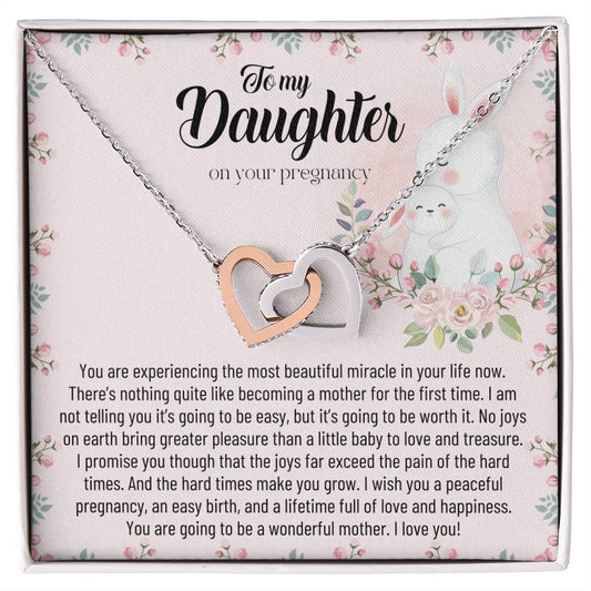 Pregnancy Gift For Daughter Baby Shower Gift Mom To Be Gift Expecting Mom Gift Pregnant Daughter Gift From Mom First Time Mother To Be Interlocking Hearts Necklace