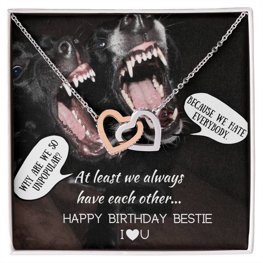 I Love You Bestie - Hearts Necklace Interlocking Hearts Necklace