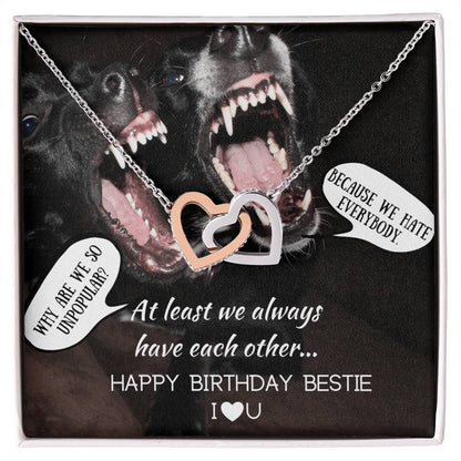 I Love You Bestie - Hearts Necklace Interlocking Hearts Necklace