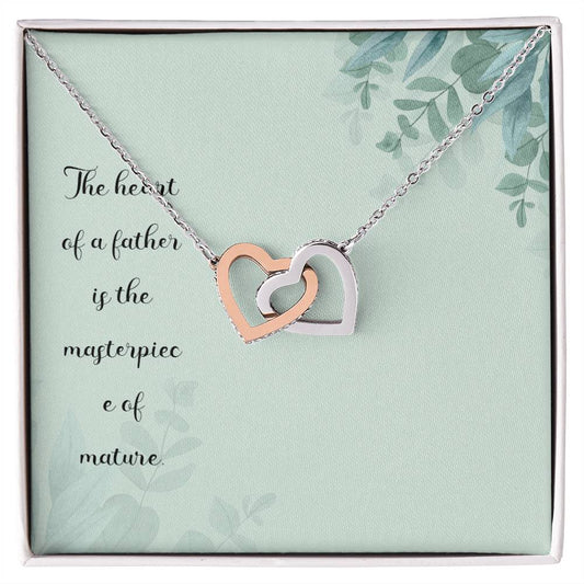 The Heart Of A Father Is The Masterpiece Of Nature - Interlocking Heart Necklace Interlocking Hearts Necklace