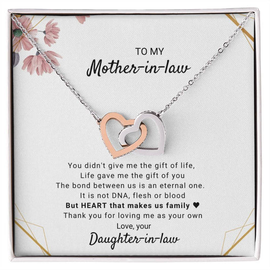 Life Gave Me The Gift Of You - Necklace Interlocking Hearts Necklace