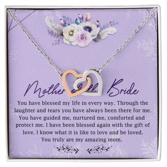 Mother Of The Bride Interlocking Hearts Necklace Message Card