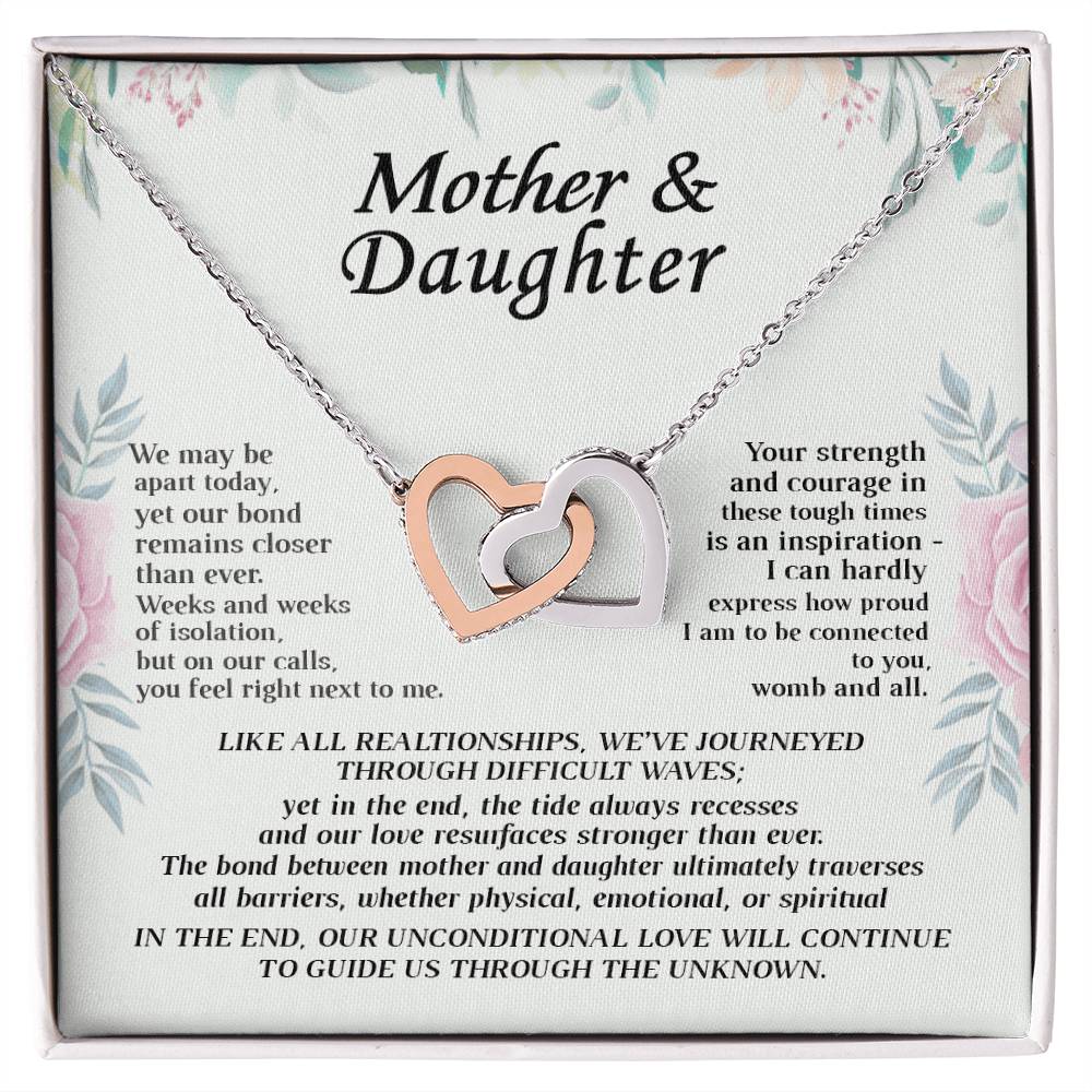 Gift For Mom - Our Bond Remains Closer Than Ever - Interlocking Interlocking Hearts Necklace