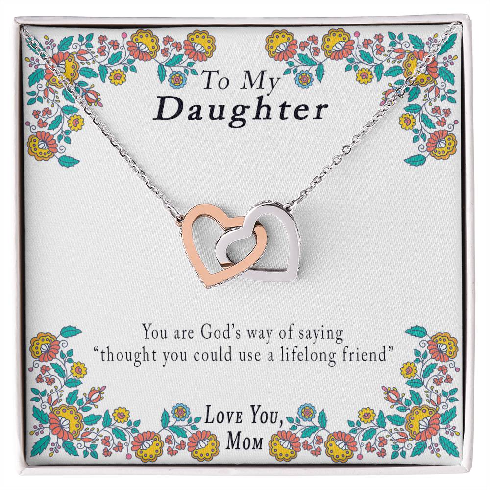 Mother-Daughter 'Your Are God'S Way' Necklace Interlocking Hearts Necklace