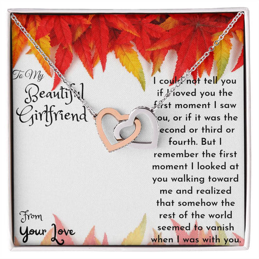 Heart Necklace For Your Beautiful Girlfriend. Interlocking Hearts Necklace