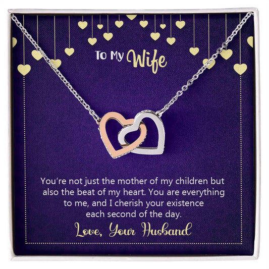 To My Wife Necklace Interlocking Hearts Necklace