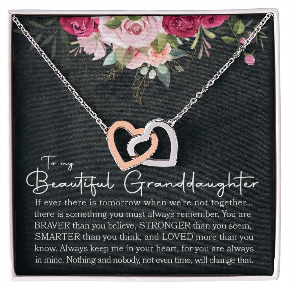 Interlocking Hearts - To Granddaughter Interlocking Hearts Necklace