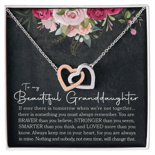 Interlocking Hearts - To Granddaughter Interlocking Hearts Necklace