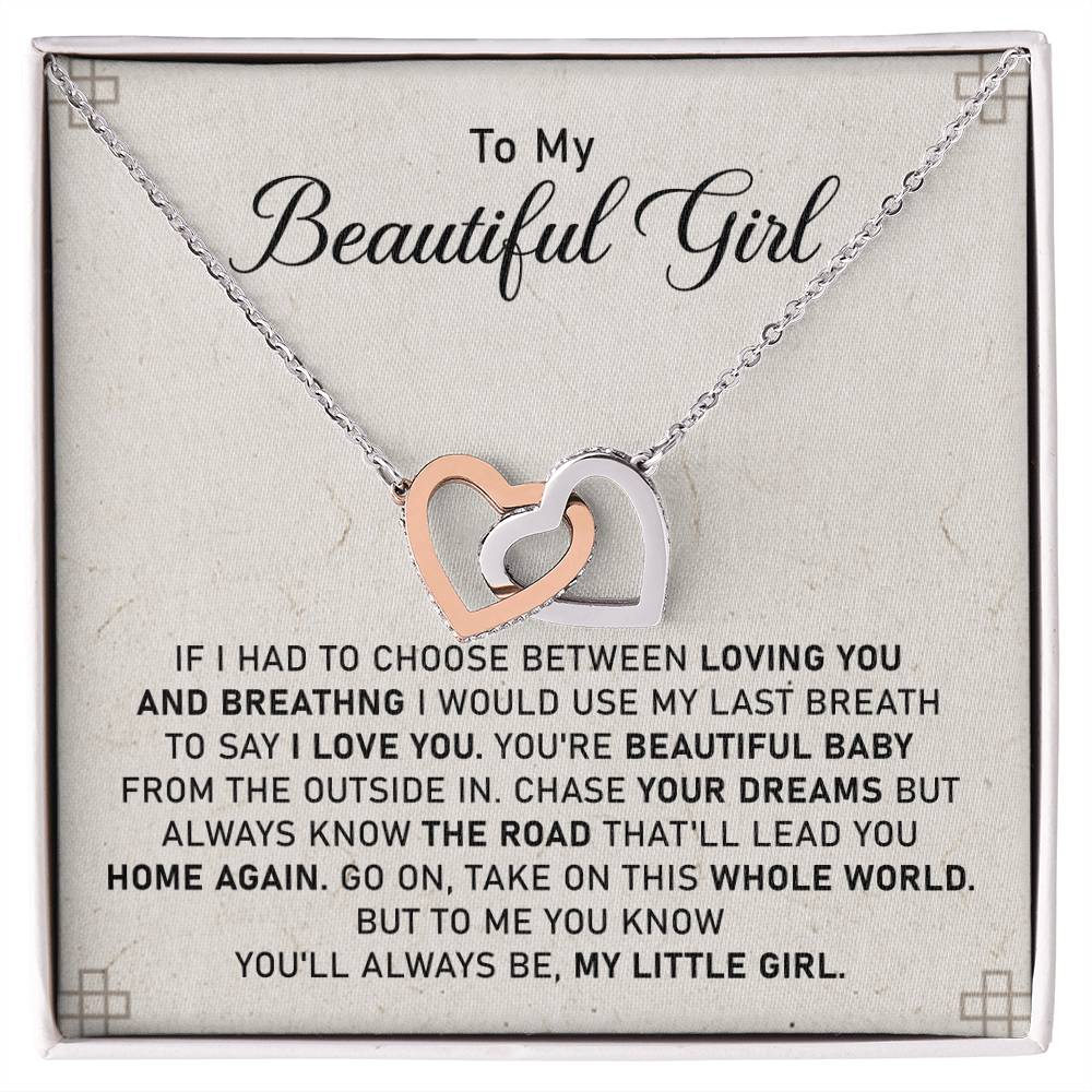Gift For Daughter From Dad Birthday Gift For Daughter Christmas Gift For Daughter?? Interlocking Hearts Necklace