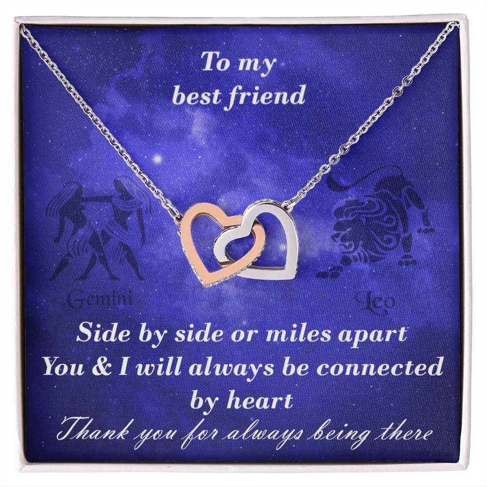 Gemini To Leo Best Friend Interlocked Hearts Necklace Interlocking Hearts Necklace