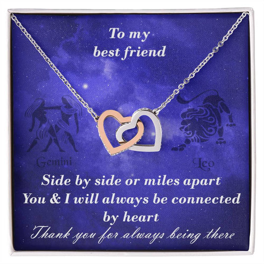 Gemini To Leo Best Friend Interlocked Hearts Necklace Interlocking Hearts Necklace