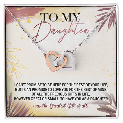 To My Daughter - Interlocking Hearts Necklace - D05