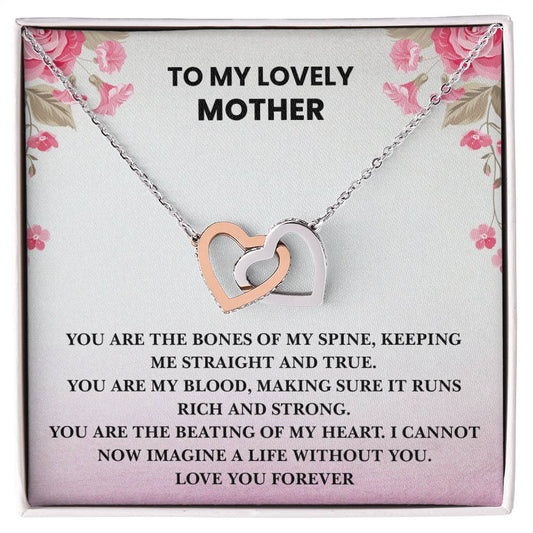 To My Lovely Mother - I Cannot Imagine Life Without You - Necklace Interlocking Hearts Necklace