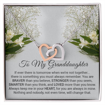 To My Granddaughter Necklace Gift For Granddaughter Necklace For Granddaughter Interlocking Hearts Necklace