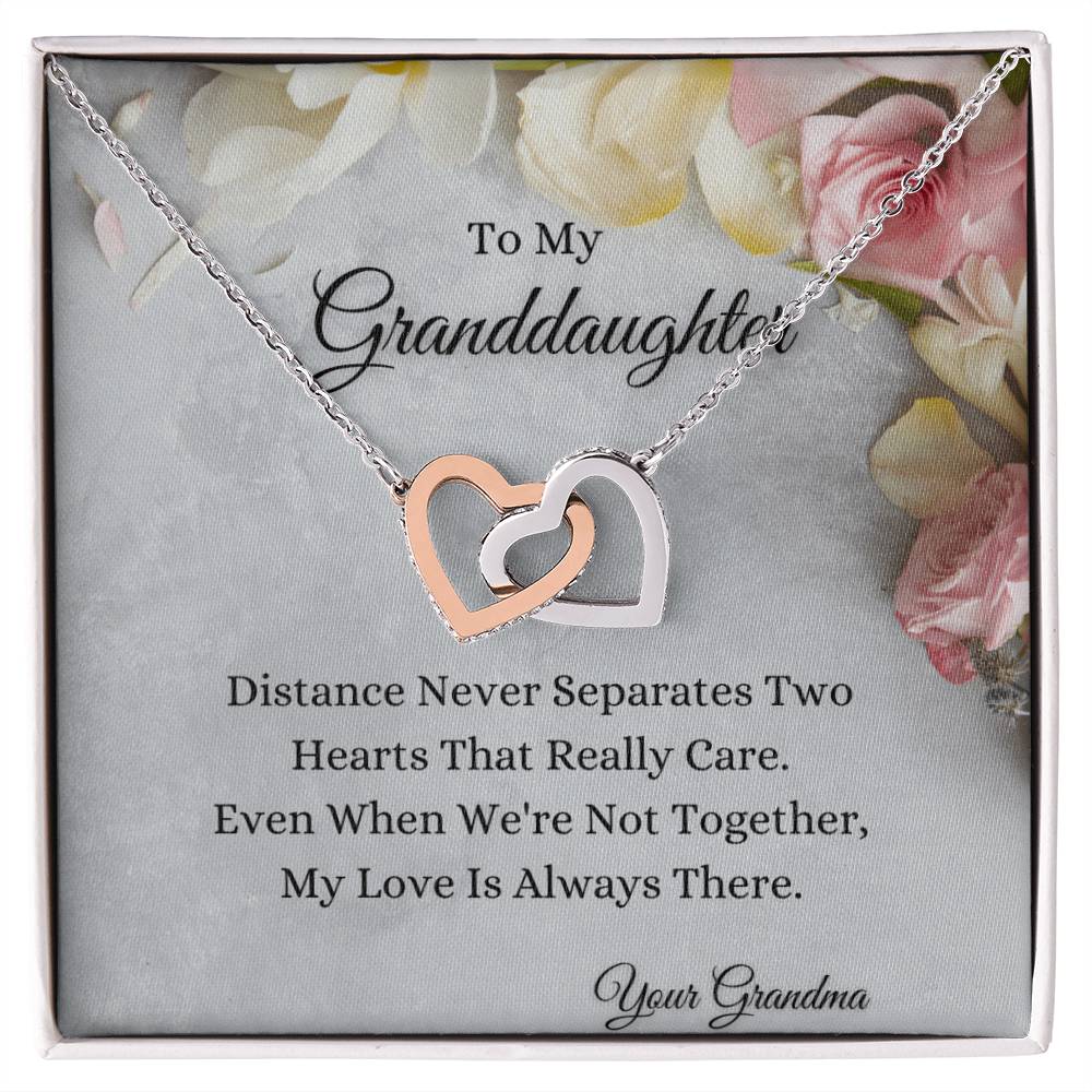 To My Granddaughter Interlocking Hearts Necklace
