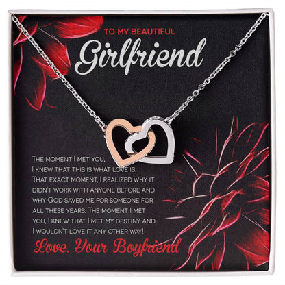 Girlfriend Interlocking Hearts Best Necklace Gift For Valentine'S Day Interlocking Hearts Necklace