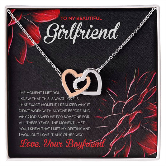 Girlfriend Interlocking Hearts Best Necklace Gift For Valentine'S Day Interlocking Hearts Necklace