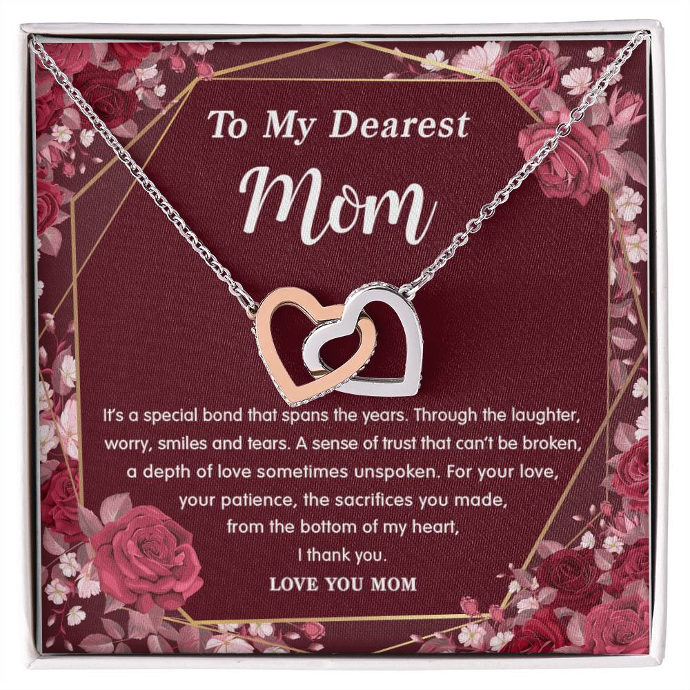 Infinity Love - To My Dearest Mom Necklace Interlocking Hearts Necklace