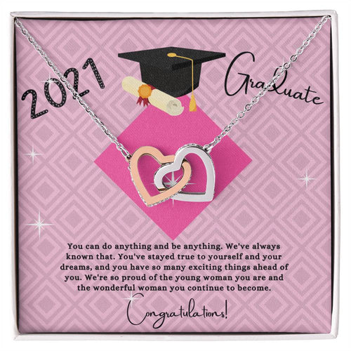 Popular Graduation Gift For Granddaughter 2021- Two Hearts Necklace Interlocking Hearts Necklace