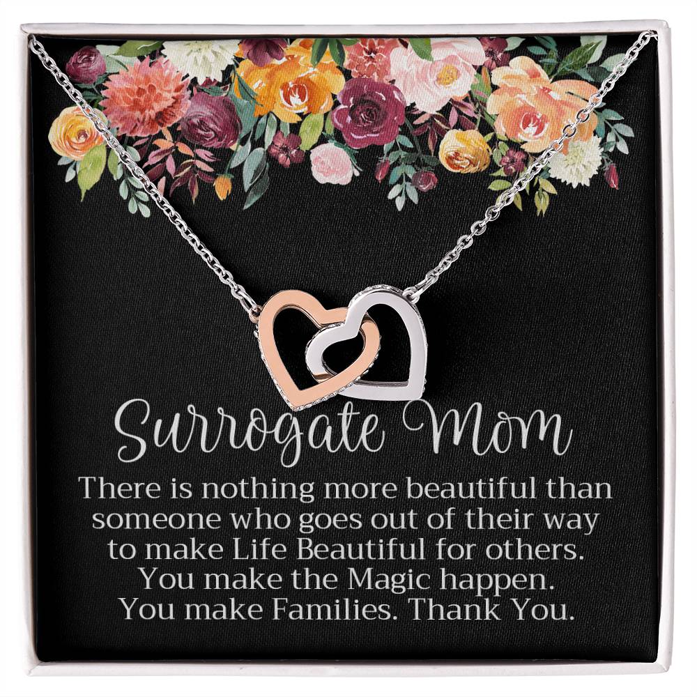 Surrogate Mom Necklace Mother'S Day Gift Interlocking Hearts Necklace