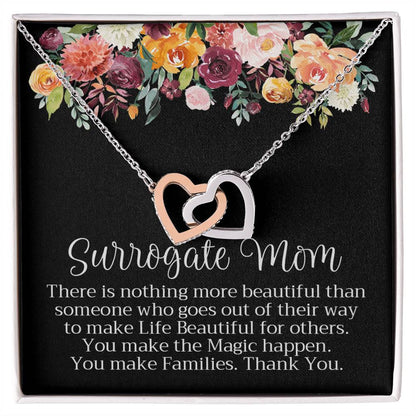 Surrogate Mom Necklace Mother'S Day Gift Interlocking Hearts Necklace