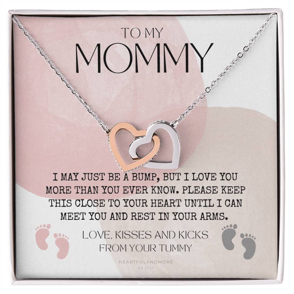Mom To Be Necklace New Mom Necklace First Time Mom Necklace Pregnancy Gift New Mom Gift New Mommy Gift New Mom Gift Jewelry Interlocking Hearts Necklace