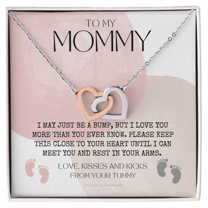 Mom To Be Necklace New Mom Necklace First Time Mom Necklace Pregnancy Gift New Mom Gift New Mommy Gift New Mom Gift Jewelry Interlocking Hearts Necklace