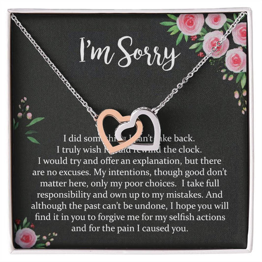 I'm Sorry - Wife Necklace Interlocking Hearts Necklace
