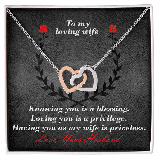 Priceless Wife Interlocked Hearts Necklace Interlocking Hearts Necklace