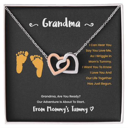 Grandma I Can Hear You Say You Love Me - Yellow Version Interlocking Hearts Necklace