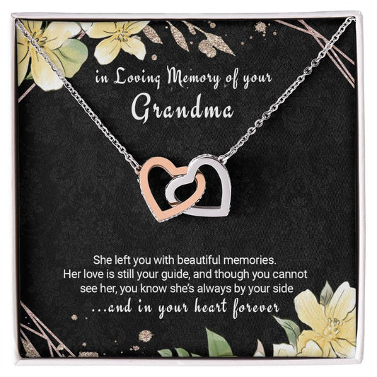 Sympathy Gift Loss Of Grandmother Grandma Condolence Twin Hearts Necklace Interlocking Hearts Necklace