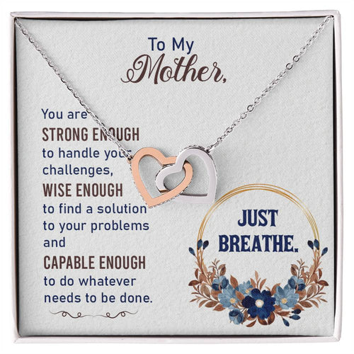 Collection Mom - You Are Strong Enough To Handle Your Challenges - Interlocking Heart Necklace Interlocking Hearts Necklace