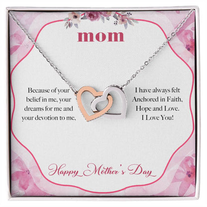 To My Mom Devotion Love You Always Interlocking Hearts Necklace
