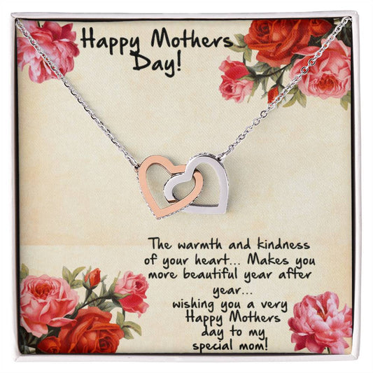 Mothers Day Heart Necklace Interlocking Hearts Necklace