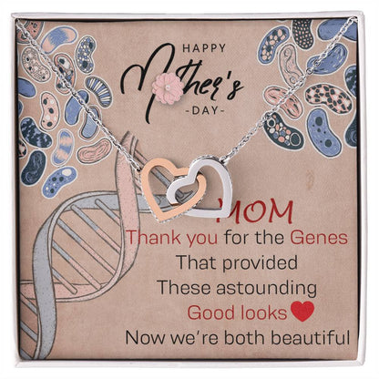 Mom Thank You For The Genes Interlocking Hearts Necklace