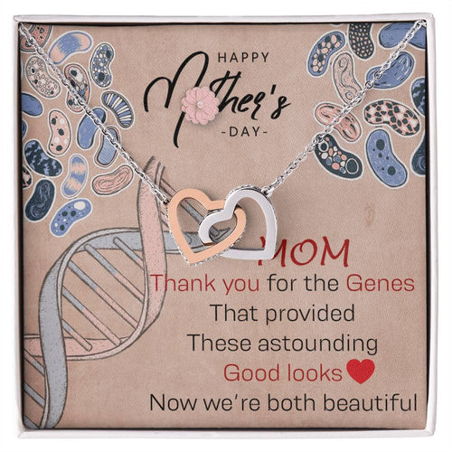 Mom Thank You For The Genes Interlocking Hearts Necklace