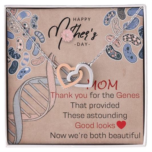 Mom Thank You For The Genes Interlocking Hearts Necklace