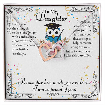 To My Daughter Interlocking Hearts Necklace