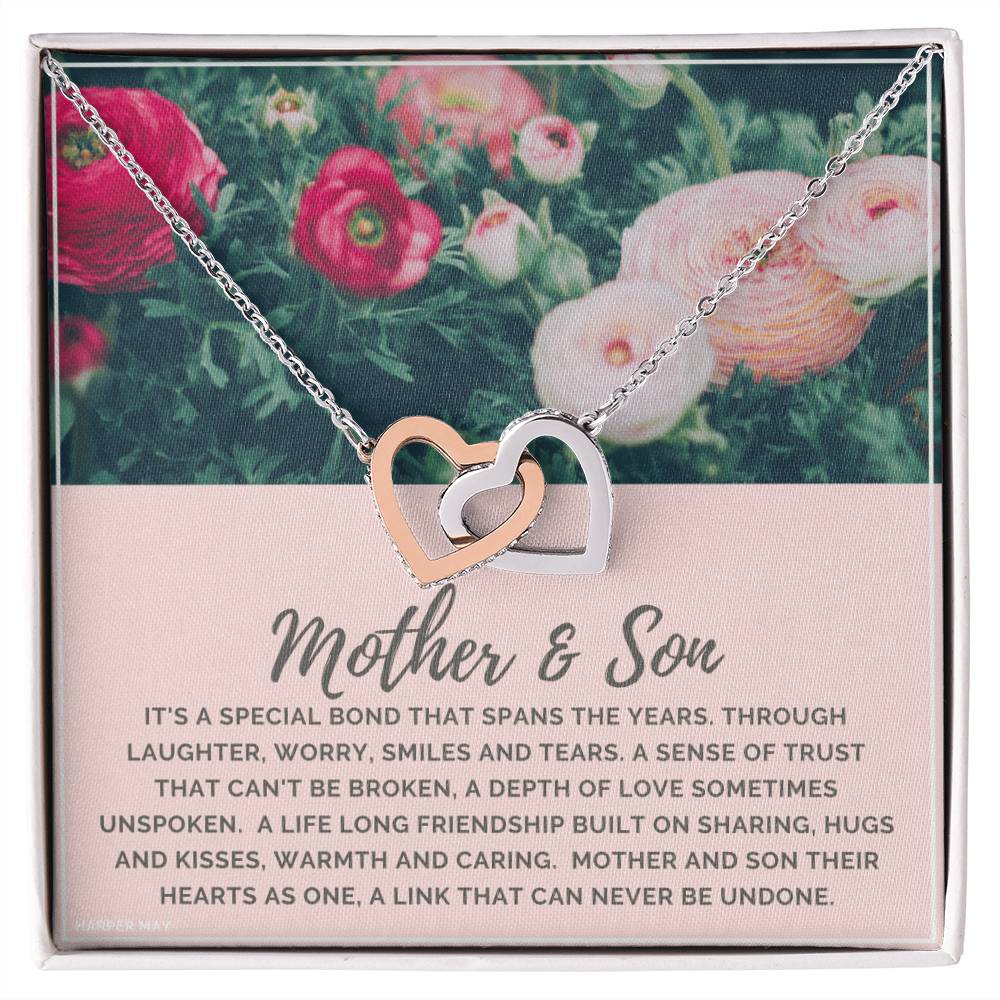 Mother And Son Interlocking Hearts Necklace