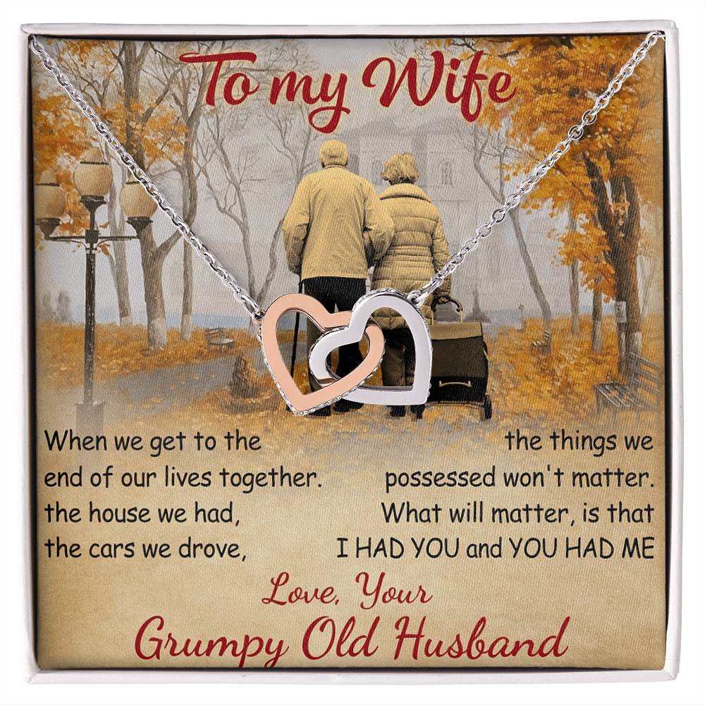 Our Lives Together - Great Gift For Wife Interlocking Hearts Necklace