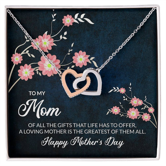 To My Mom - Interlocking Hearts Necklace