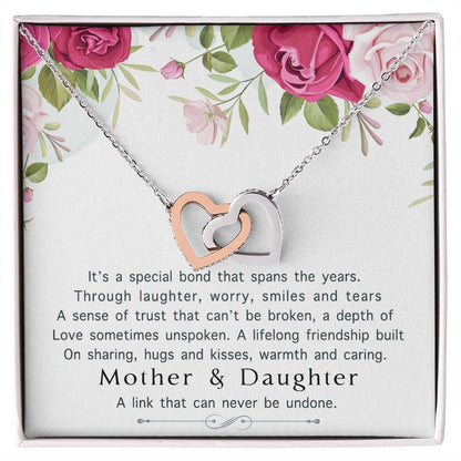Mother Daughter Interlocking Hearts Necklace