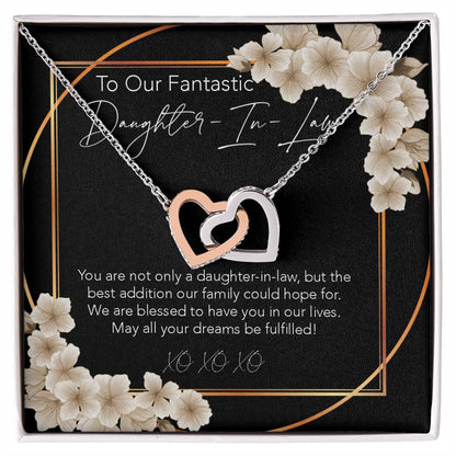 Interlocking Hearts Necklace To My Daughter-In-Law My Daughter-In-Heart Bonus Daughter Gift Daughter-In-Law Necklace Daughter-In-Law