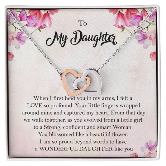 Interlocking Heart To Daughter Interlocking Hearts Necklace